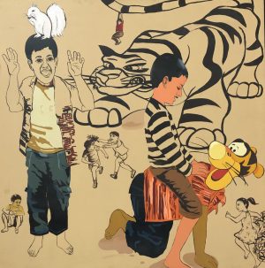 Afza Tamkanat  | 36”x 36” | Acrylic on canvas
